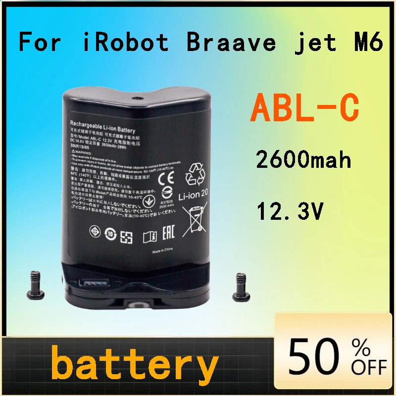 Battery Compatible with IRobot Braava Jet M6 Vacuum Cleaner ABL-C 2600-3000mAh Fast Charging High-Quality
Battery Compatible with IRobot Braava Jet M6 Vacuum Cleaner ABL-C 2600-3000mAh Fast Charging High-Quality