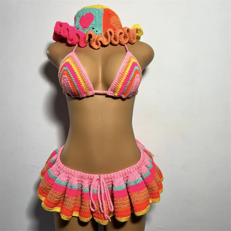 Pure handmade knitting fashion bikini for women girls sexy charming gifts Summer beach party Sexy bikini three piece set
Pure handmade knitting fashion bikini for women girls sexy charming gifts Summer beach party Sexy bikini three piece set