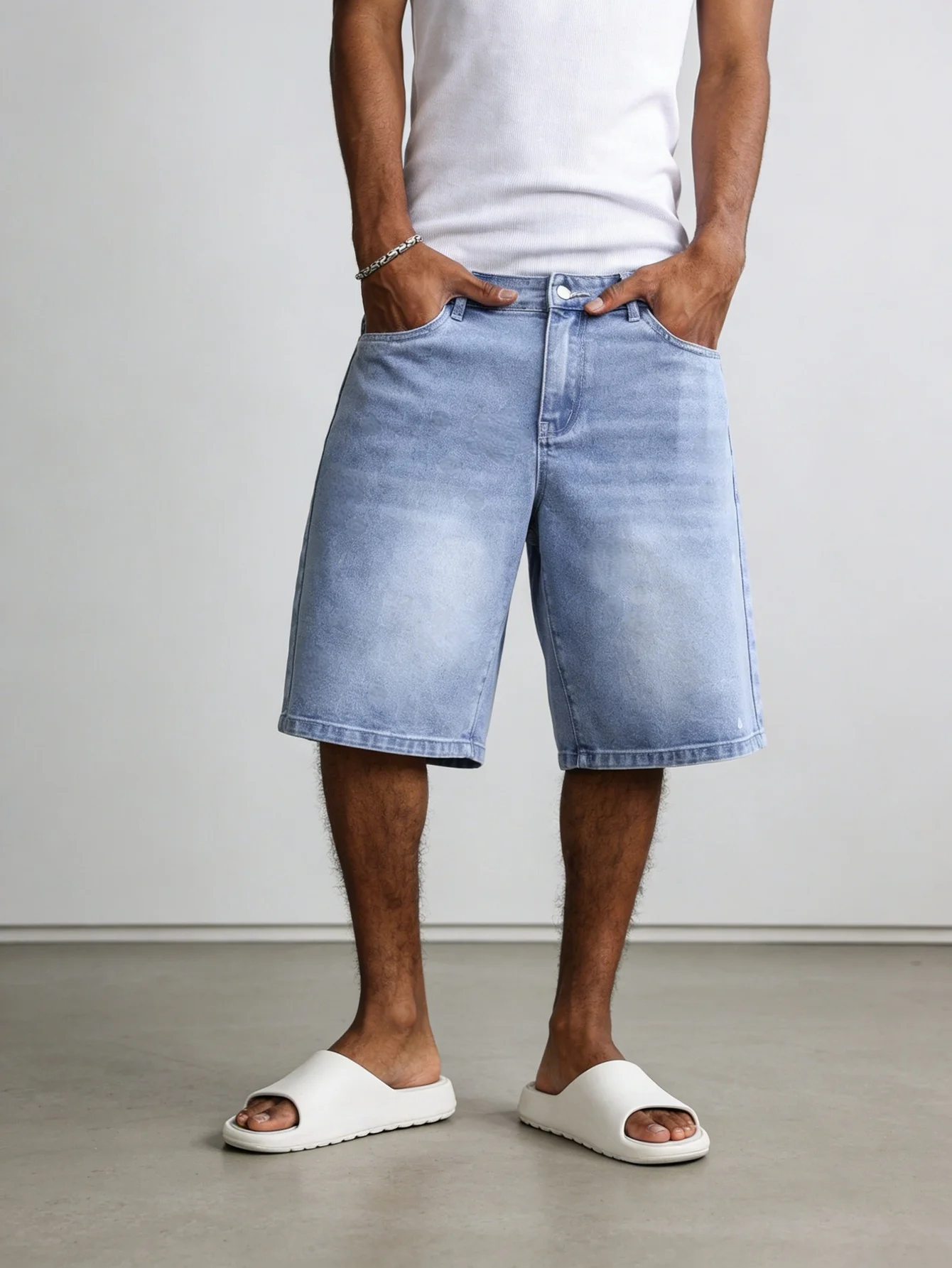 Blue Classic Loose Fit Denim Shorts Men Non Stretch Casual Jorts Daily Outdoor Wear Bottoms
Blue Classic Loose Fit Denim Shorts Men Non Stretch Casual Jorts Daily Outdoor Wear Bottoms