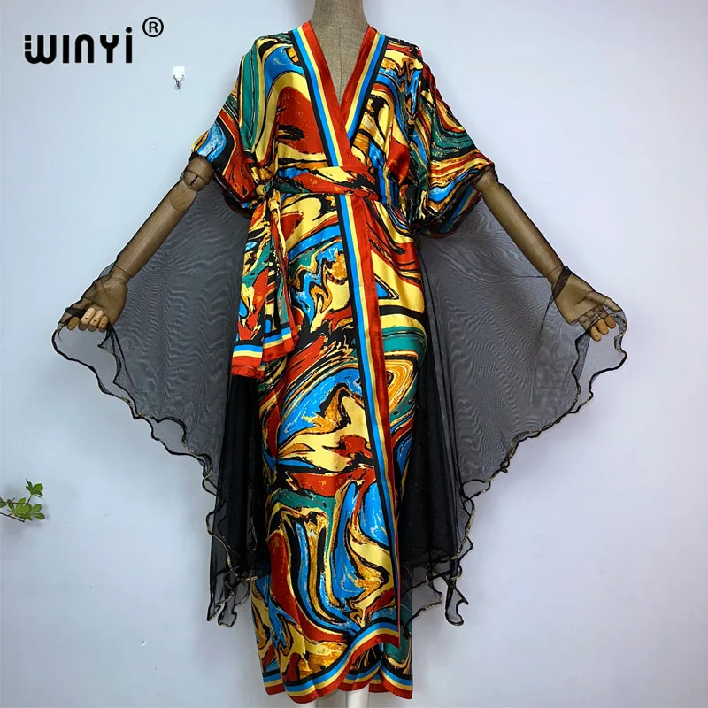 WINYI summer fashion print Women coat Long Dress Self Belted elegant Boho maxi beach Swimming Cover Up Sexy perspective kimono
WINYI summer fashion print Women coat Long Dress Self Belted elegant Boho maxi beach Swimming Cover Up Sexy perspective kimono