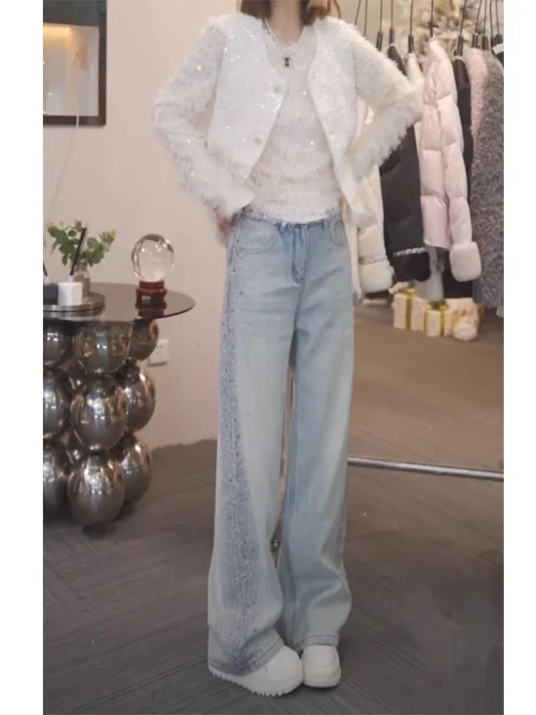Heavy Duty Rhinestone Denim High Waist Loose Wide Leg Pants Women's Fashion Age Reduction Versatile High Waist Slimming Long ...
Heavy Duty Rhinestone Denim High Waist Loose Wide Leg Pants Women's Fashion Age Reduction Versatile High Waist Slimming Long ...