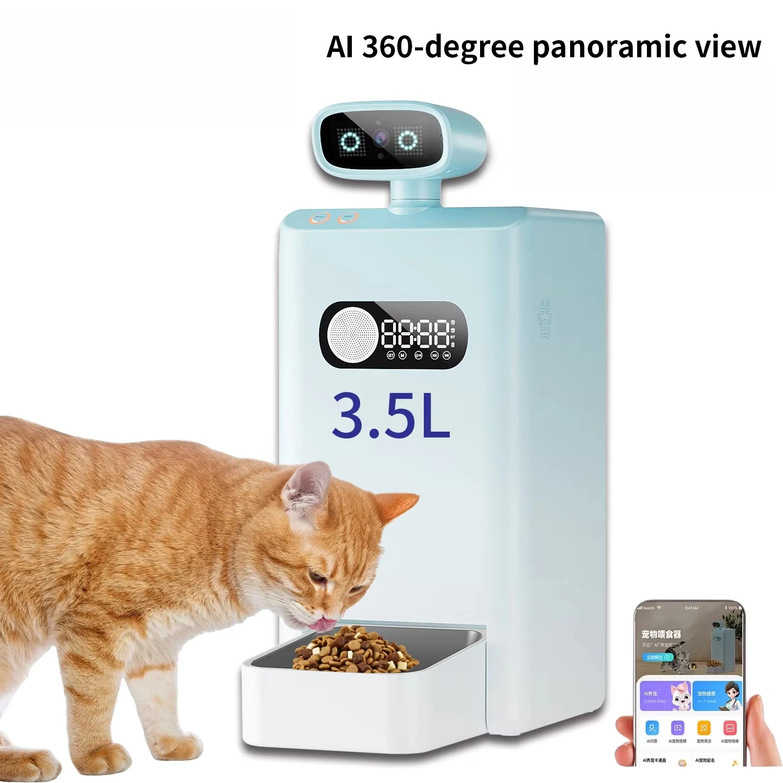 STLFSmart cat Companion Robot 360-degree Panoramic View CamerassPet Automatic Feeding APP Device/pet Bowl/automatic Pet Feeder
STLFSmart cat Companion Robot 360-degree Panoramic View CamerassPet Automatic Feeding APP Device/pet Bowl/automatic Pet Feeder