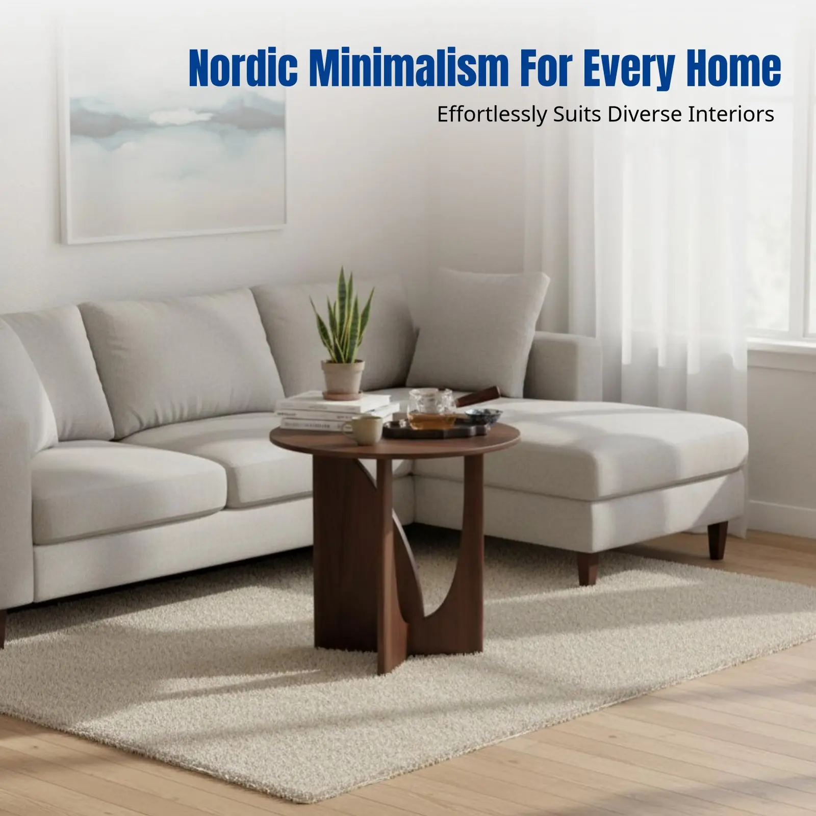 Hardwood Round Coffee Table, Nordic Minimalist Side Table, Walnut Finish, Living Room Accent
Hardwood Round Coffee Table, Nordic Minimalist Side Table, Walnut Finish, Living Room Accent