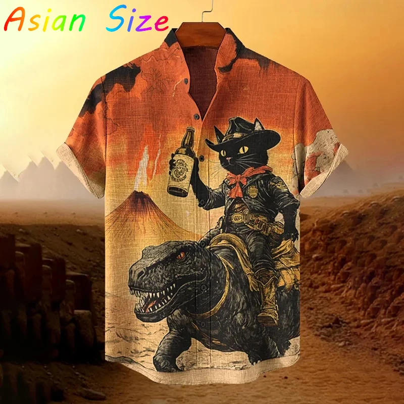 Мужские рубашки с графическим принтом кота, винтажный японский стиль, с коротким рукавом, на пуговицах, с отложным воротником, из полиэстера, для отпуска, гавайские рубашки
Мужские рубашки с графическим принтом кота, винтажный японский стиль, с коротким рукавом, на пуговицах, с отложным воротником, из полиэстера, для отпуска, гавайские рубашки