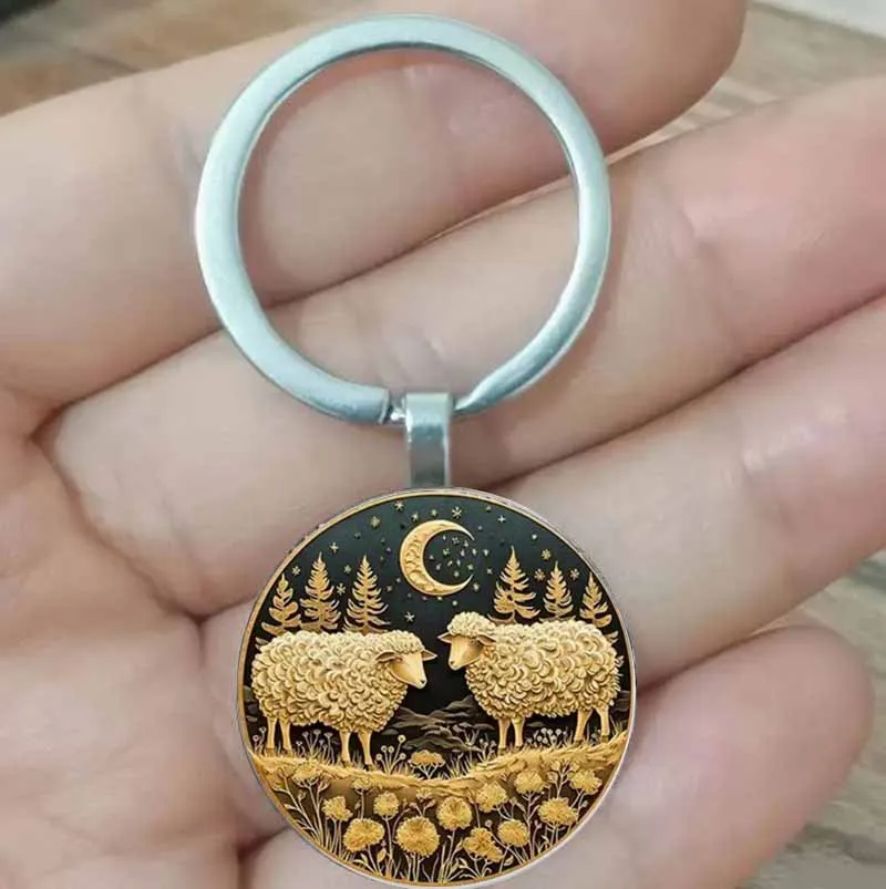 Vintage Sheep Keychain with Crescent Moon & Stars Design - Ideal Gift for Birthdays, Easter, Christmas, and More - Zinc Alloy, A
Vintage Sheep Keychain with Crescent Moon & Stars Design - Ideal Gift for Birthdays, Easter, Christmas, and More - Zinc Alloy, A