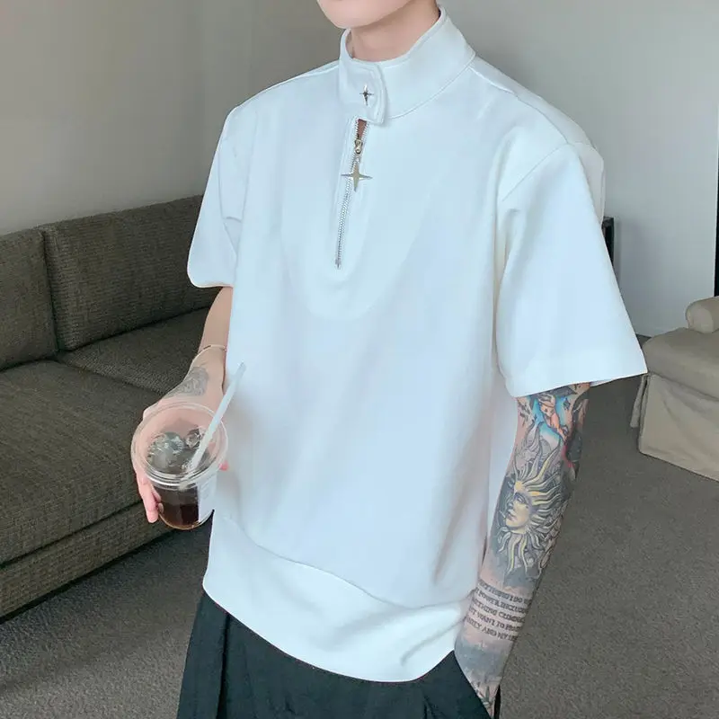 Niche Stand-up Collar T-shirt Men Polo Shirt Summer Loose Short-sleeved Top T-shirt
Niche Stand-up Collar T-shirt Men Polo Shirt Summer Loose Short-sleeved Top T-shirt