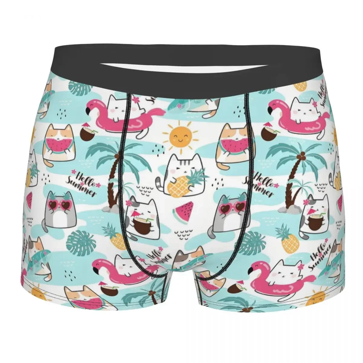 Индивидуальное летнее синее нижнее белье с рисунком кошки Hello Summer, мужские боксеры, мягкие трусы
Индивидуальное летнее синее нижнее белье с рисунком кошки Hello Summer, мужские боксеры, мягкие трусы
