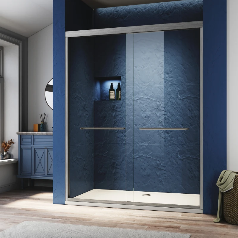 Sliding Shower Glass Door 56-60 in. W x 72 in. H, Adjustable Semi Frameless Shower Door, Certified Thick Clear Clear Tempered
Sliding Shower Glass Door 56-60 in. W x 72 in. H, Adjustable Semi Frameless Shower Door, Certified Thick Clear Clear Tempered
