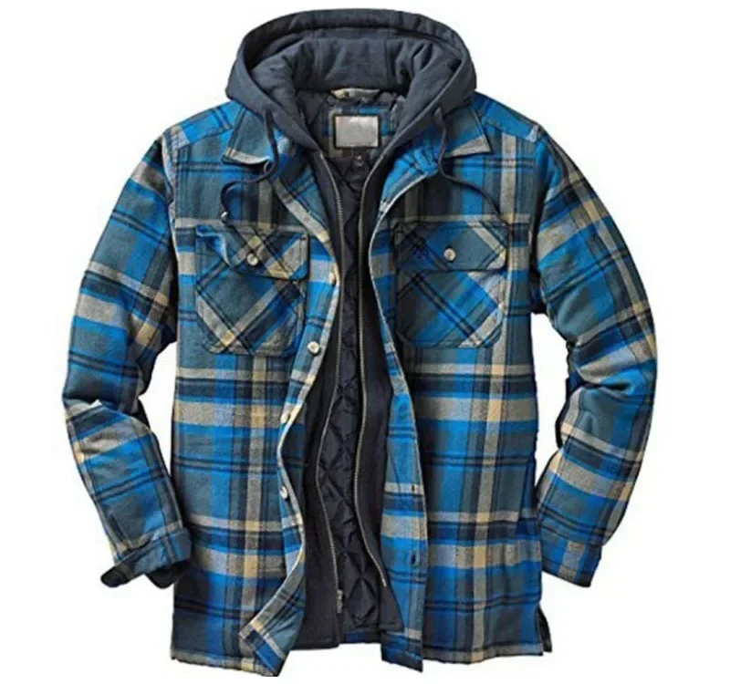 Mens Fleece Lined Flannel Plaid Shirts Jacket Button Down Sherpa Jackets with Hood Long Sleeve Winter Hooded Coats
Mens Fleece Lined Flannel Plaid Shirts Jacket Button Down Sherpa Jackets with Hood Long Sleeve Winter Hooded Coats