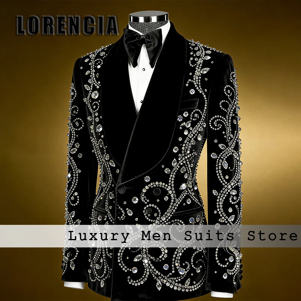 Exquisite Jewelry Men Suits 2 Pieces Shawl Collar Wedding Party Groom Tuxedo Set Customized Blazer Pants traje hombre moderno
Exquisite Jewelry Men Suits 2 Pieces Shawl Collar Wedding Party Groom Tuxedo Set Customized Blazer Pants traje hombre moderno