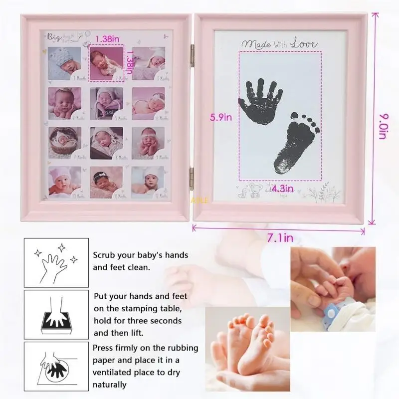 Foldable Picture Frame for Baby Growth Moment Record Handprint Display Photo Frame Nursery Room Decor Mothers Day Gift
Foldable Picture Frame for Baby Growth Moment Record Handprint Display Photo Frame Nursery Room Decor Mothers Day Gift