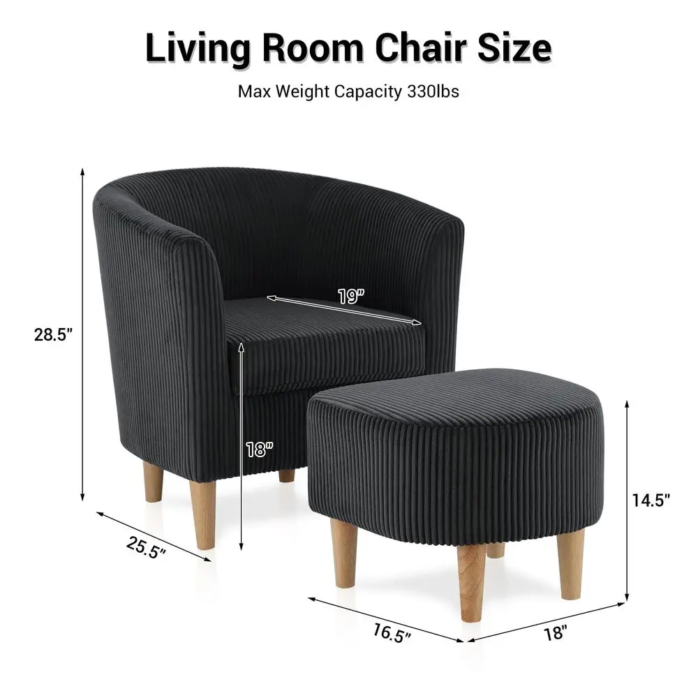 Accent Chairs Set of 2, Barrel Chair with Ottoman Comfy Armchair Corduroy Living Room Chairs Mid Century Modern Chair Upholster
Accent Chairs Set of 2, Barrel Chair with Ottoman Comfy Armchair Corduroy Living Room Chairs Mid Century Modern Chair Upholster
