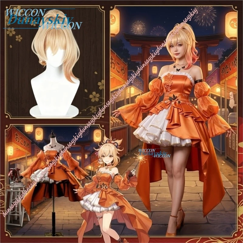 Genshin Impact Splendid Night Gala New Skin Yoimiya Cosplay Set Wig Orange Dress Full Sets For Cosplay Halloween
Genshin Impact Splendid Night Gala New Skin Yoimiya Cosplay Set Wig Orange Dress Full Sets For Cosplay Halloween