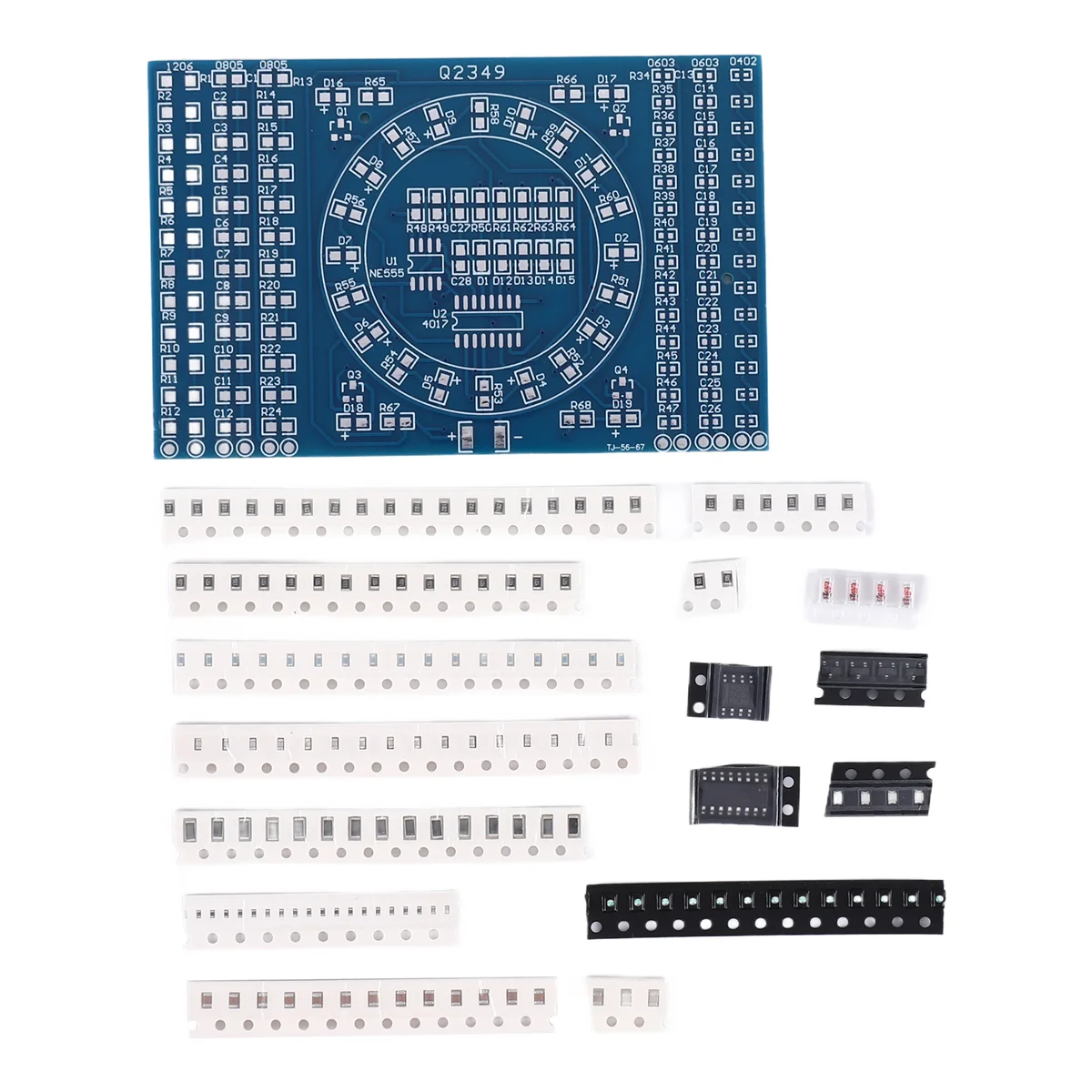 AA89 Rotating LED SMD NE555 Soldering Practice Board DIY Kit Fanny Skill Training DIY Kit Electronic PCB Board Module Suit
AA89 Rotating LED SMD NE555 Soldering Practice Board DIY Kit Fanny Skill Training DIY Kit Electronic PCB Board Module Suit