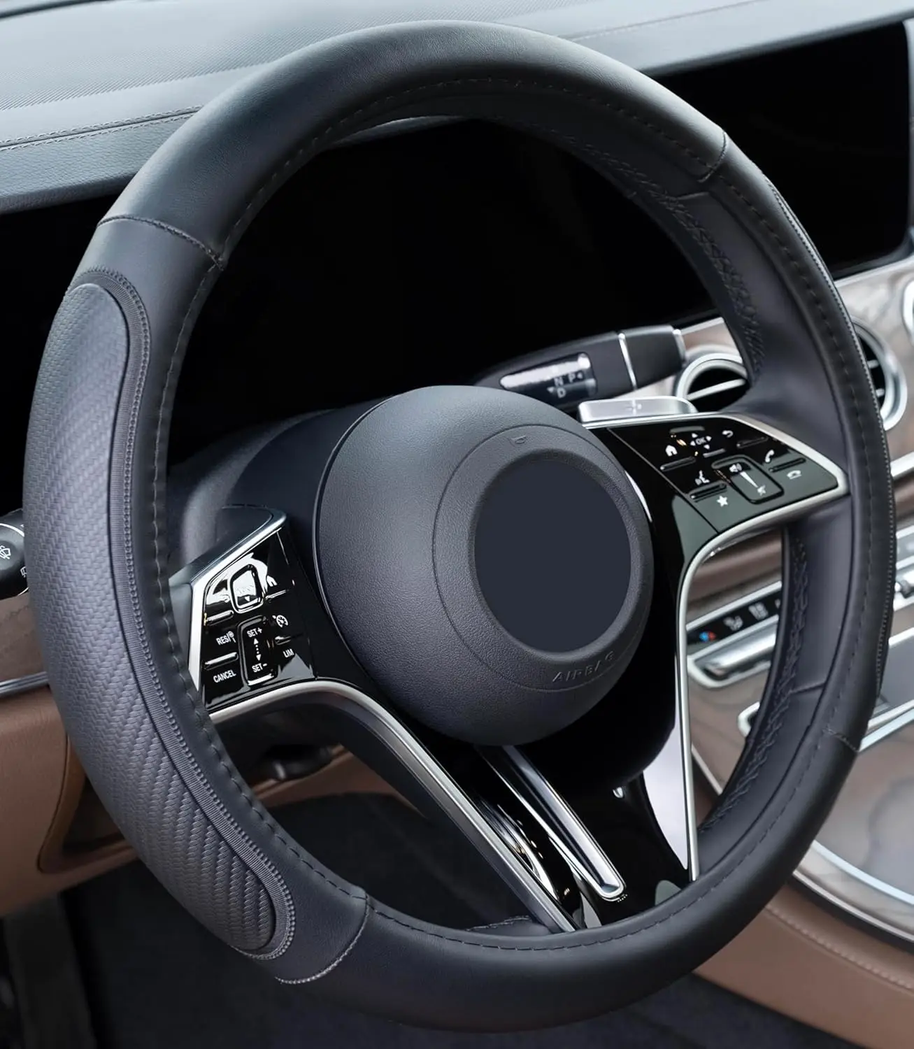 Microfiber Leather Steering Wheel Cover, Heat Resistant Anti-Slip Car Wheel Wrap for 14.5-15 Inch Steering Wheels
Microfiber Leather Steering Wheel Cover, Heat Resistant Anti-Slip Car Wheel Wrap for 14.5-15 Inch Steering Wheels