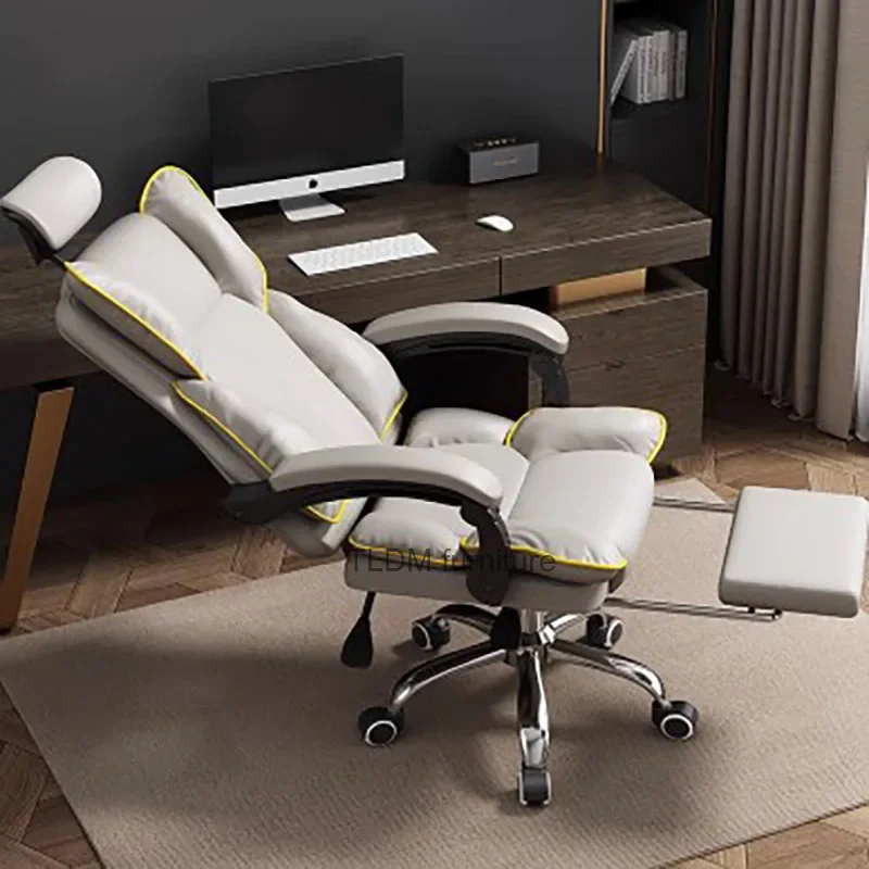 Luxury Leather Office Chair Footrest Back Cushion Wheels Mobile Recliner Chair Computer Study Sillas De Oficina Office Furniture
Luxury Leather Office Chair Footrest Back Cushion Wheels Mobile Recliner Chair Computer Study Sillas De Oficina Office Furniture