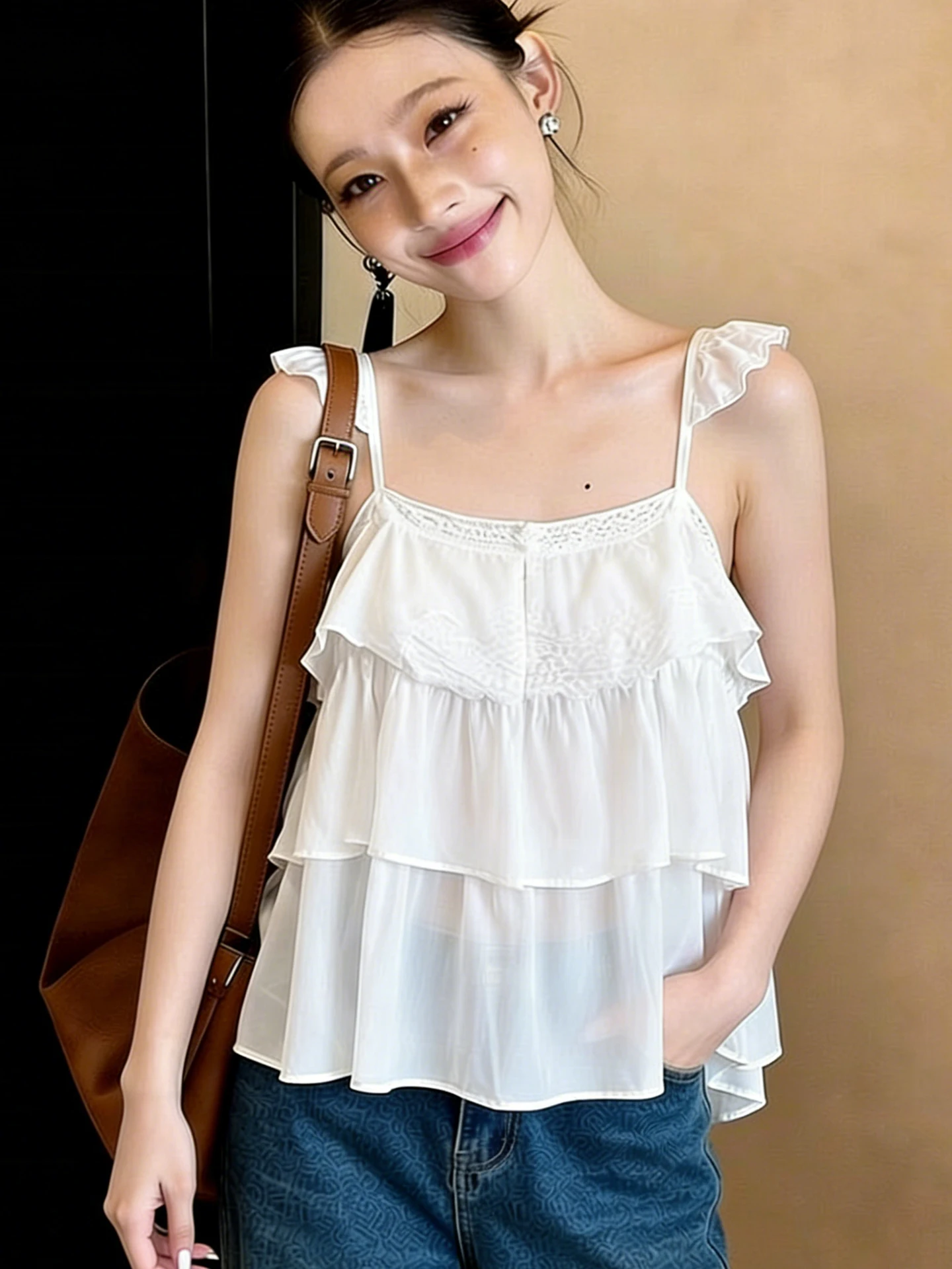 Spring Summer Trendy Loose Sleeveless Vest with Lace Hemline Commute Style Korean Version Casual Fashion High-End Feeling Top
Spring Summer Trendy Loose Sleeveless Vest with Lace Hemline Commute Style Korean Version Casual Fashion High-End Feeling Top