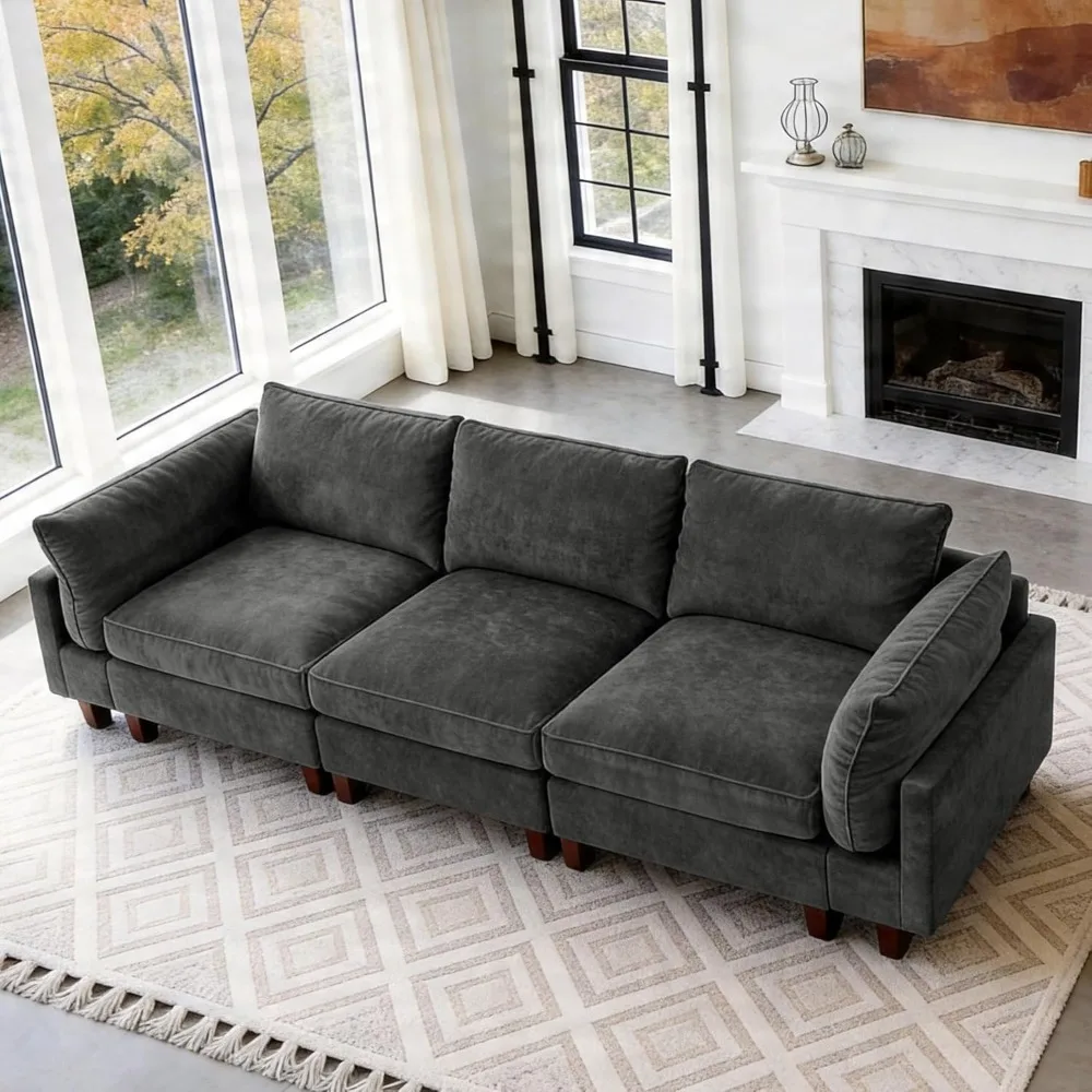 Modular Sectional Couch, Oversized Cloud Couch with 25" Deep Seats, Linen 3-Seat L-Shaped Sofa, Customized
Modular Sectional Couch, Oversized Cloud Couch with 25" Deep Seats, Linen 3-Seat L-Shaped Sofa, Customized
