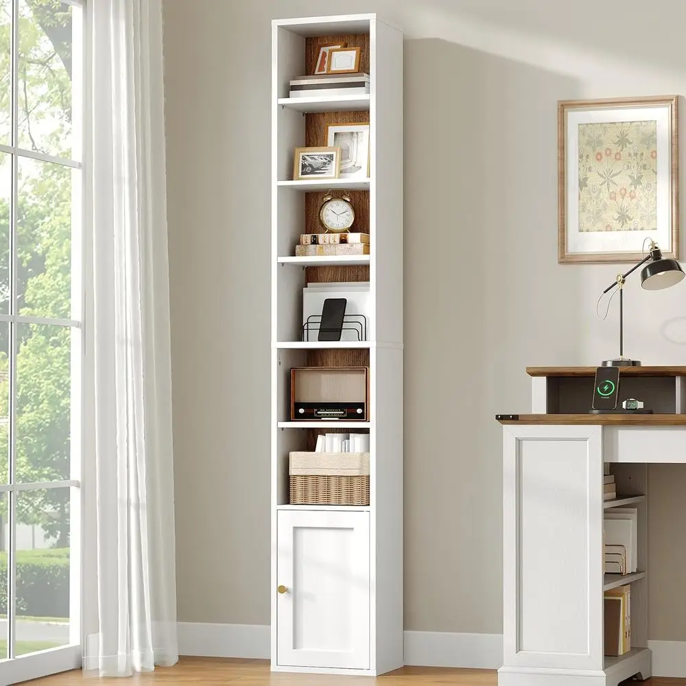 7-Tier Slim Bookshelf with Door, 70.9 CD/DVD Storage Tower Rack, Adjustable Shelves, Space-Saving Media Display for Home or Offi
7-Tier Slim Bookshelf with Door, 70.9 CD/DVD Storage Tower Rack, Adjustable Shelves, Space-Saving Media Display for Home or Offi