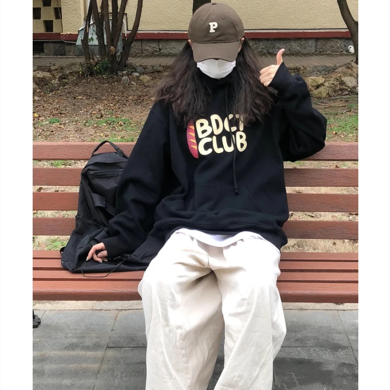 American High Street Trendy Brand Hooded Sweatshirts for Women's Autumn Winter Warm Plus Velvet Loose Versatile Pullover Jacket
American High Street Trendy Brand Hooded Sweatshirts for Women's Autumn Winter Warm Plus Velvet Loose Versatile Pullover Jacket