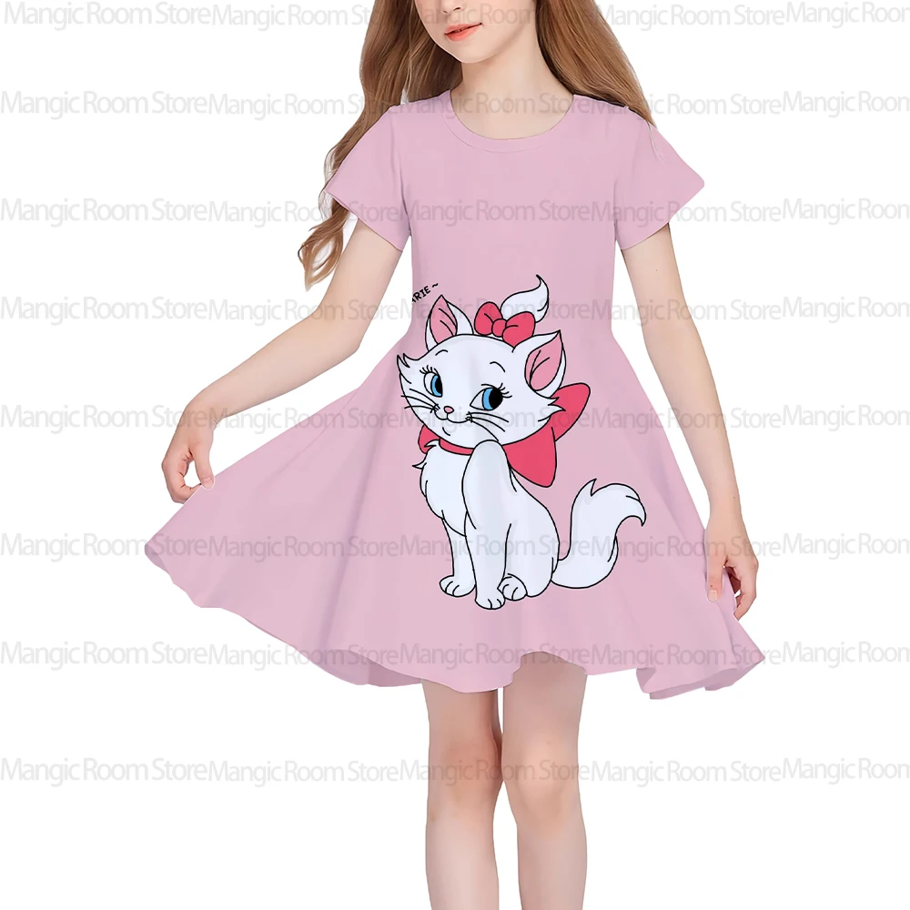 2025 New Disney cartoon Mary cat cute girl short-sleeved dress cute stitch 3D printing summer clothes elegant clothing girl nigh 
2025 New Disney cartoon Mary cat cute girl short-sleeved dress cute stitch 3D printing summer clothes elegant clothing girl nigh