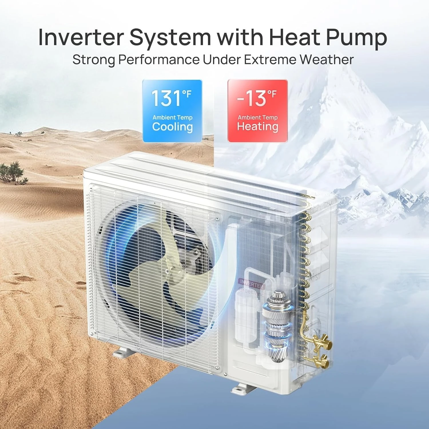 12,000 BTU Ductless Mini Split AC Inverter Heat Pump 24 SEER2 230V Energy Star WiFi Enabled Customizable Temperature Control
12,000 BTU Ductless Mini Split AC Inverter Heat Pump 24 SEER2 230V Energy Star WiFi Enabled Customizable Temperature Control