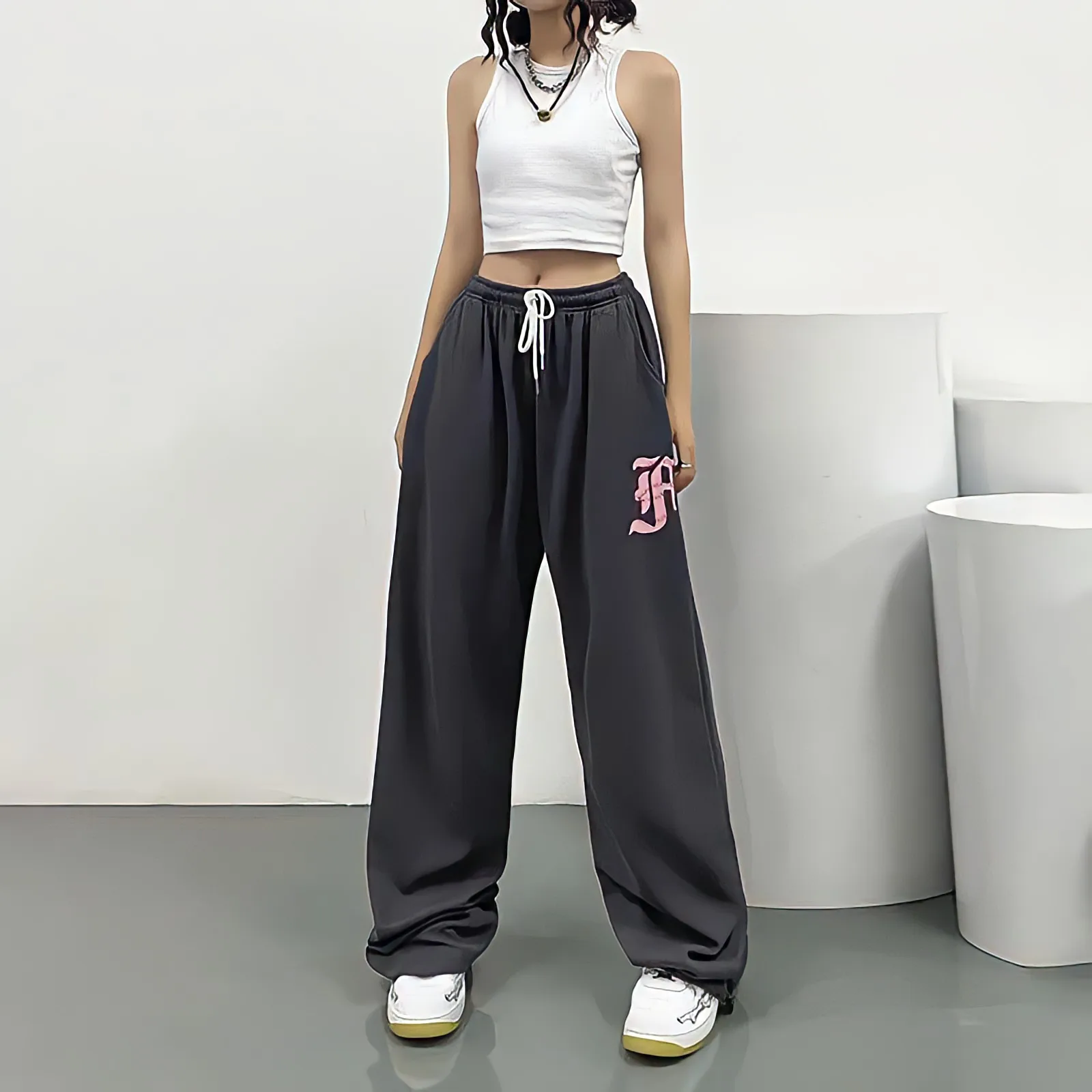 Oversize Summer Elastic Grey Casual Hippie Pants Baggy Sweatpants Streetwear Women High Waist Print Letters Wide Leg Trousers
Oversize Summer Elastic Grey Casual Hippie Pants Baggy Sweatpants Streetwear Women High Waist Print Letters Wide Leg Trousers