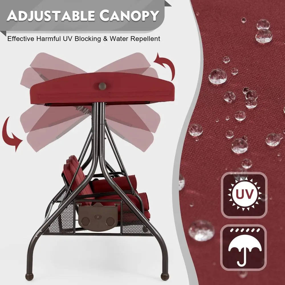 3 Seat Outdoor Porch Swing with Adjustable Canopy, Convertible Patio Swing Bed with Stand, Patio Glider Swing with Upgraded Cup
3 Seat Outdoor Porch Swing with Adjustable Canopy, Convertible Patio Swing Bed with Stand, Patio Glider Swing with Upgraded Cup