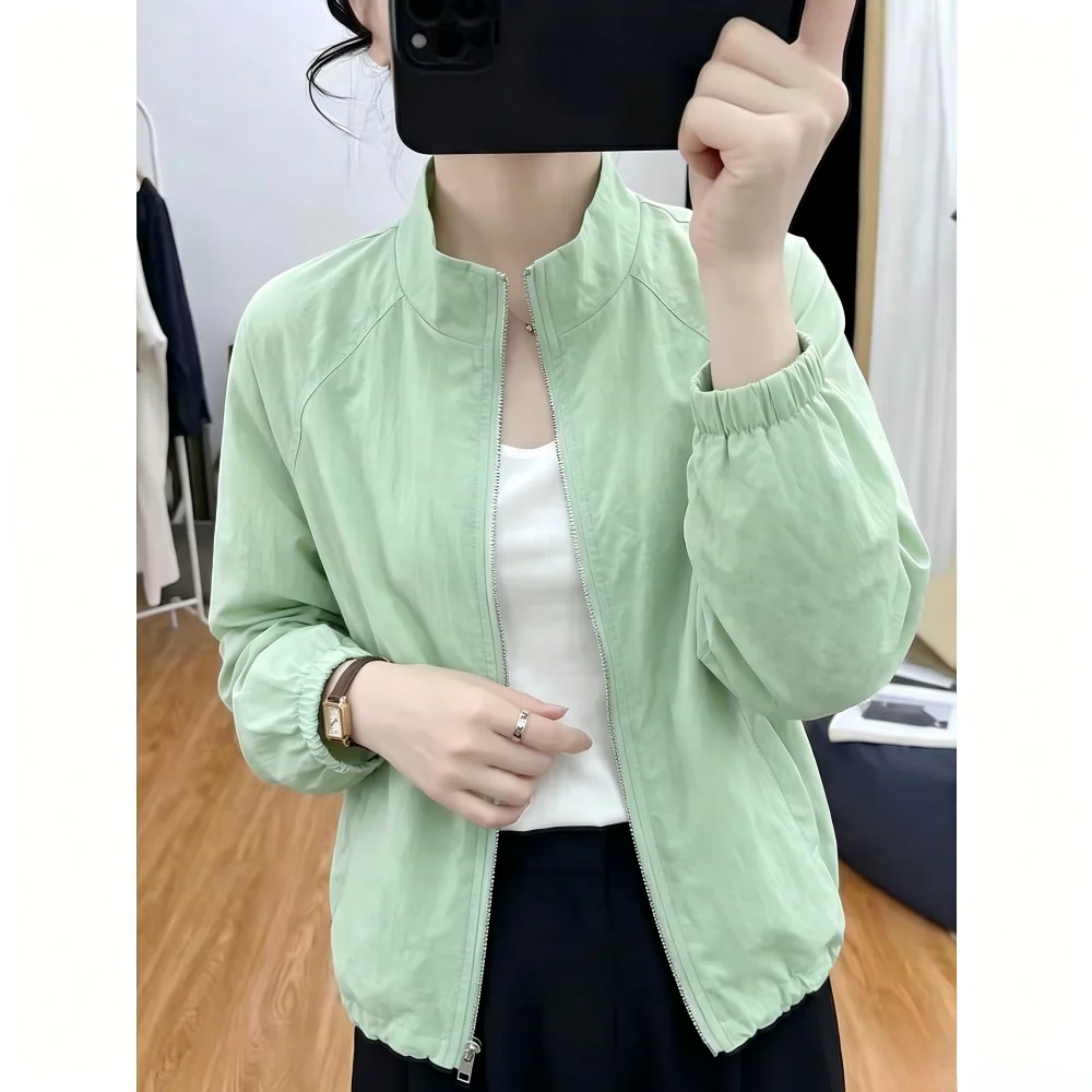 Women's Summer 2026 New Lazy Style Casual Fashion Thin Stand Collar Sun Protection Coat Long Sleeve Zipper Closure Polyester
Women's Summer 2026 New Lazy Style Casual Fashion Thin Stand Collar Sun Protection Coat Long Sleeve Zipper Closure Polyester