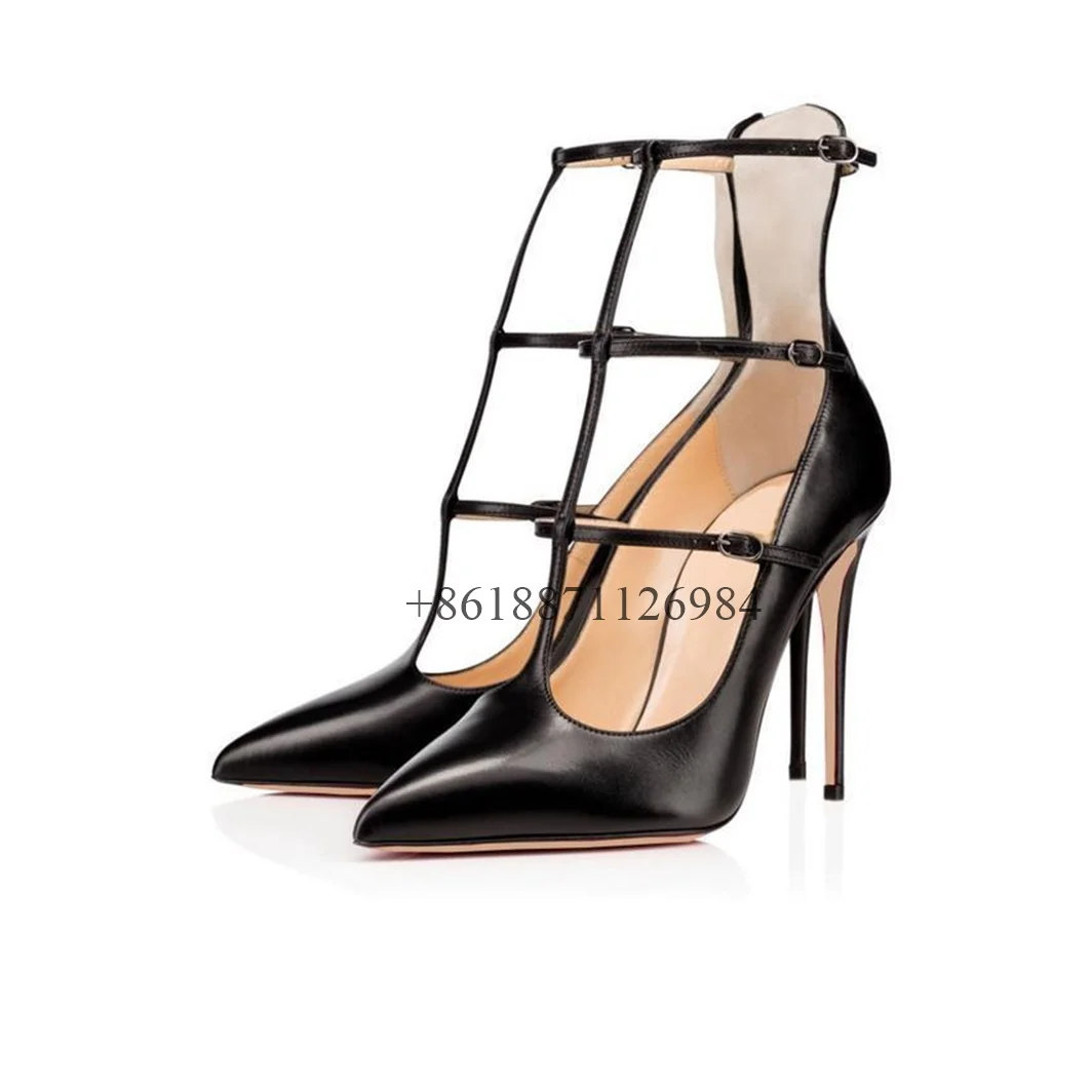 Black T-shaped strap Pointed Toe Women Pumps Shoes Stiletto High Heels Buckle Strap Design Large Size Rome Shoes
Black T-shaped strap Pointed Toe Women Pumps Shoes Stiletto High Heels Buckle Strap Design Large Size Rome Shoes