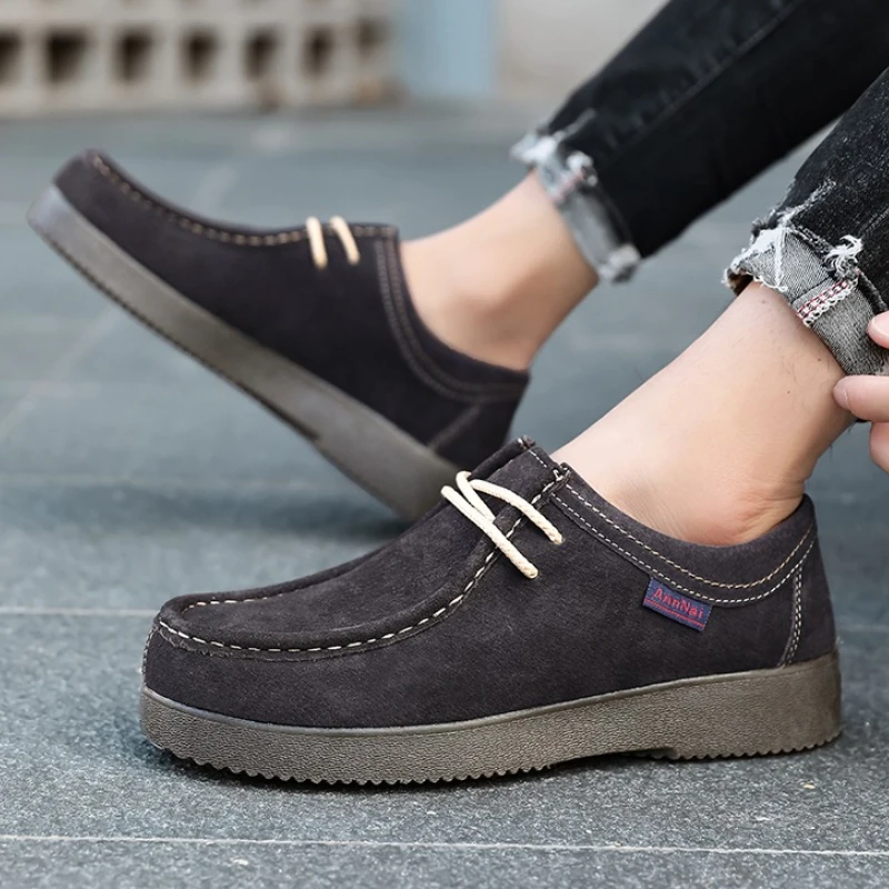 Men's Loafers with Thick Leather Upper Flat Sole Versatile with Adjustable Laces Solid Color Four-season Style Casual Shoes.
Men's Loafers with Thick Leather Upper Flat Sole Versatile with Adjustable Laces Solid Color Four-season Style Casual Shoes.