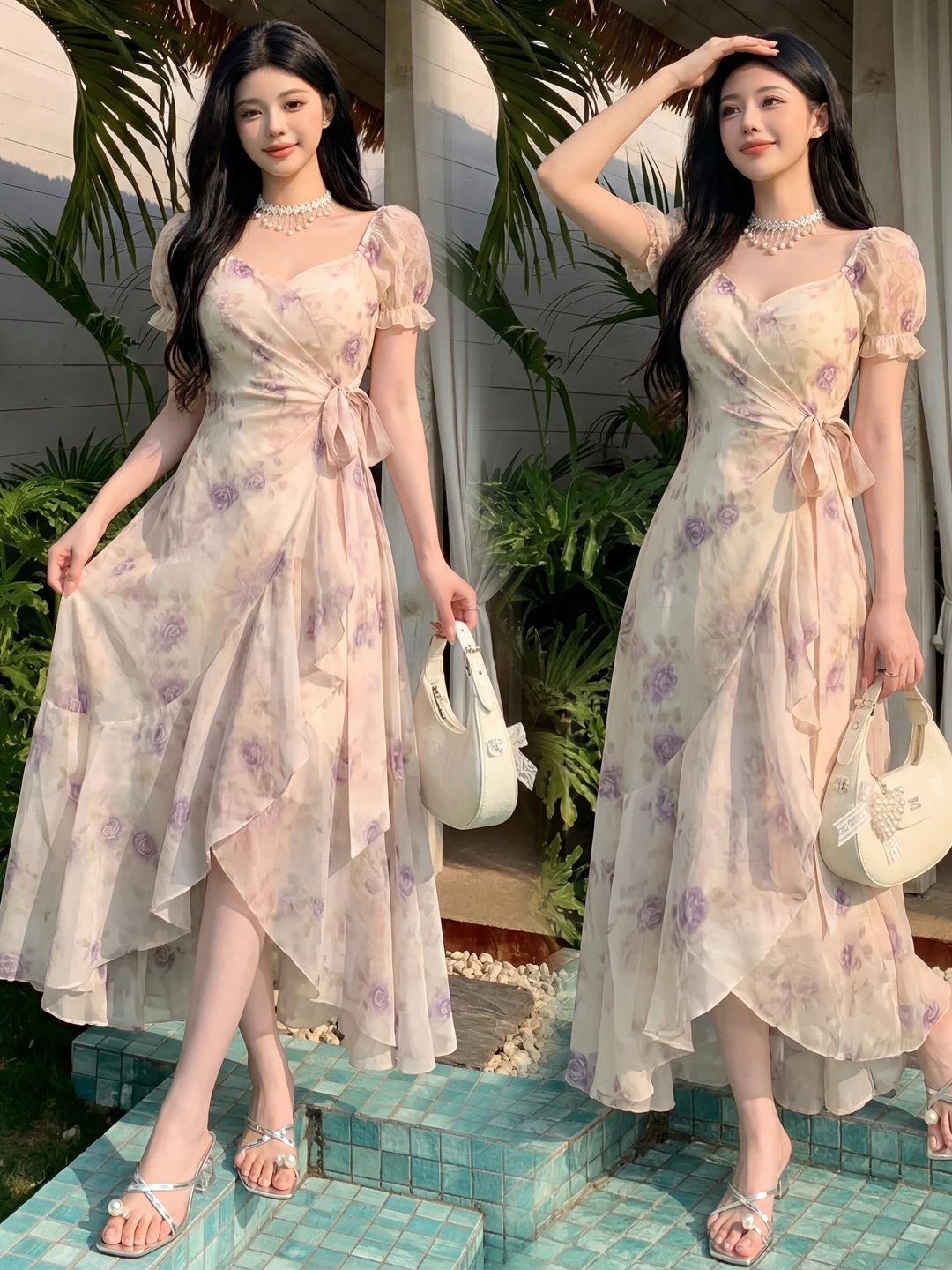 Elegant plus Size Floral Print Dress with Ruffle Hem Gathered Waist Slimming A-Line Midi Dress for Women Summer Party Wear
Elegant plus Size Floral Print Dress with Ruffle Hem Gathered Waist Slimming A-Line Midi Dress for Women Summer Party Wear