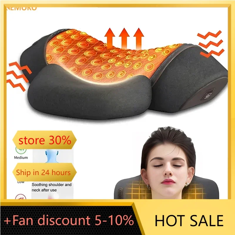 Electric Neck Massager Hot Compress Vibration Cervical Pillow Massage Back Stretching Traction Relax Spine Support Pain Relief
Electric Neck Massager Hot Compress Vibration Cervical Pillow Massage Back Stretching Traction Relax Spine Support Pain Relief