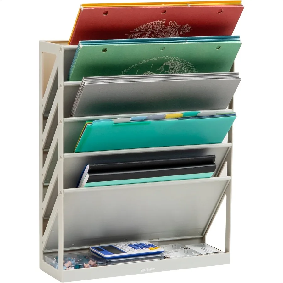 Mind Reader 5Tier Vertical File Storage Desktop Organizer Wall Mount Office Plastic 13 L x 4.25 W x 16 H Beige
Mind Reader 5Tier Vertical File Storage Desktop Organizer Wall Mount Office Plastic 13 L x 4.25 W x 16 H Beige