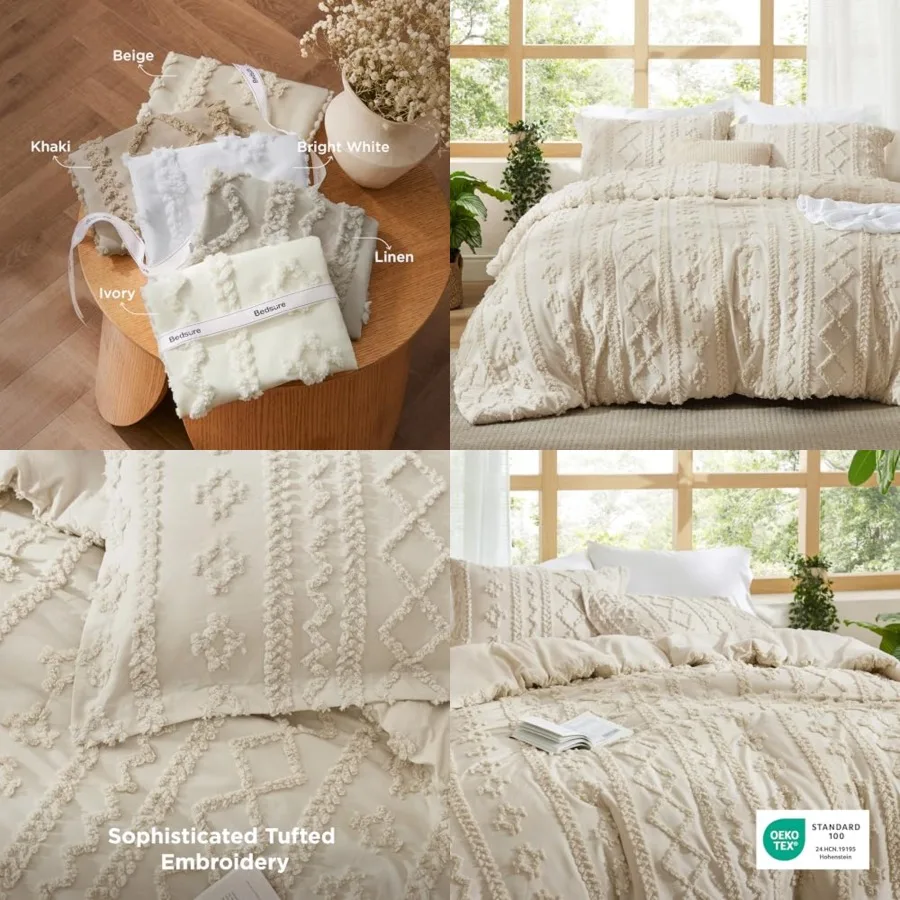 Tufted Boho Comforter Set Size - Beige Boho Bed Set, GentleSoft 3 Pieces Farmhouse-Style Embroidery Bedding, Gifts for Woman, S
Tufted Boho Comforter Set Size - Beige Boho Bed Set, GentleSoft 3 Pieces Farmhouse-Style Embroidery Bedding, Gifts for Woman, S