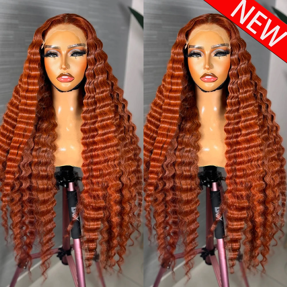 400 Density Orange Ginger Deep Wave 13x6 HD Transparent Lace Frontal Wigs #350 Colored Wigs 100% Brazilian Human Hair For Women
400 Density Orange Ginger Deep Wave 13x6 HD Transparent Lace Frontal Wigs #350 Colored Wigs 100% Brazilian Human Hair For Women
