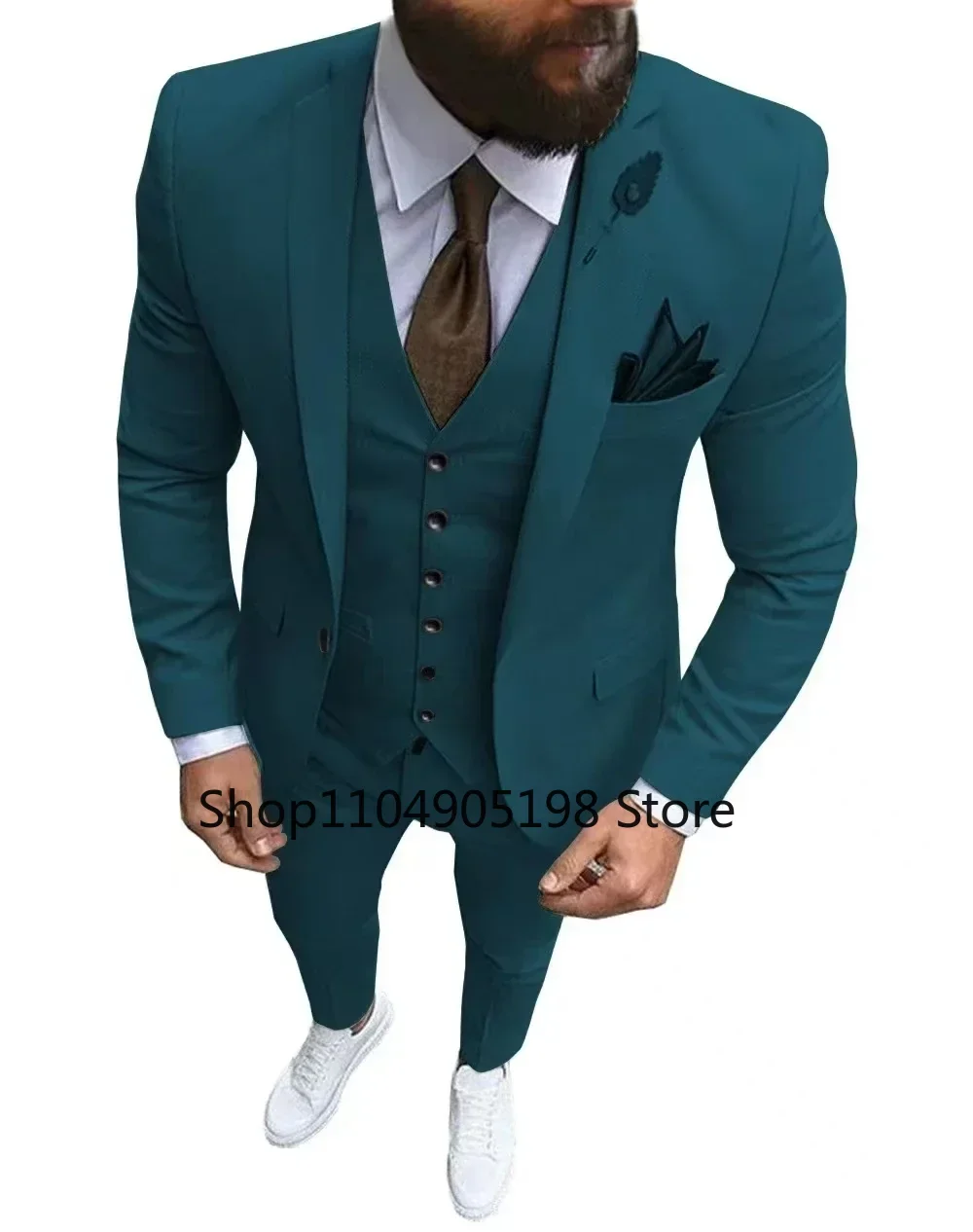 High-quality Slim Jackets Fitted Tuxedo for Groomsmen Fitted Single-breasted 3 Pieces Blazer Vest and Pants Set for Wedding
High-quality Slim Jackets Fitted Tuxedo for Groomsmen Fitted Single-breasted 3 Pieces Blazer Vest and Pants Set for Wedding