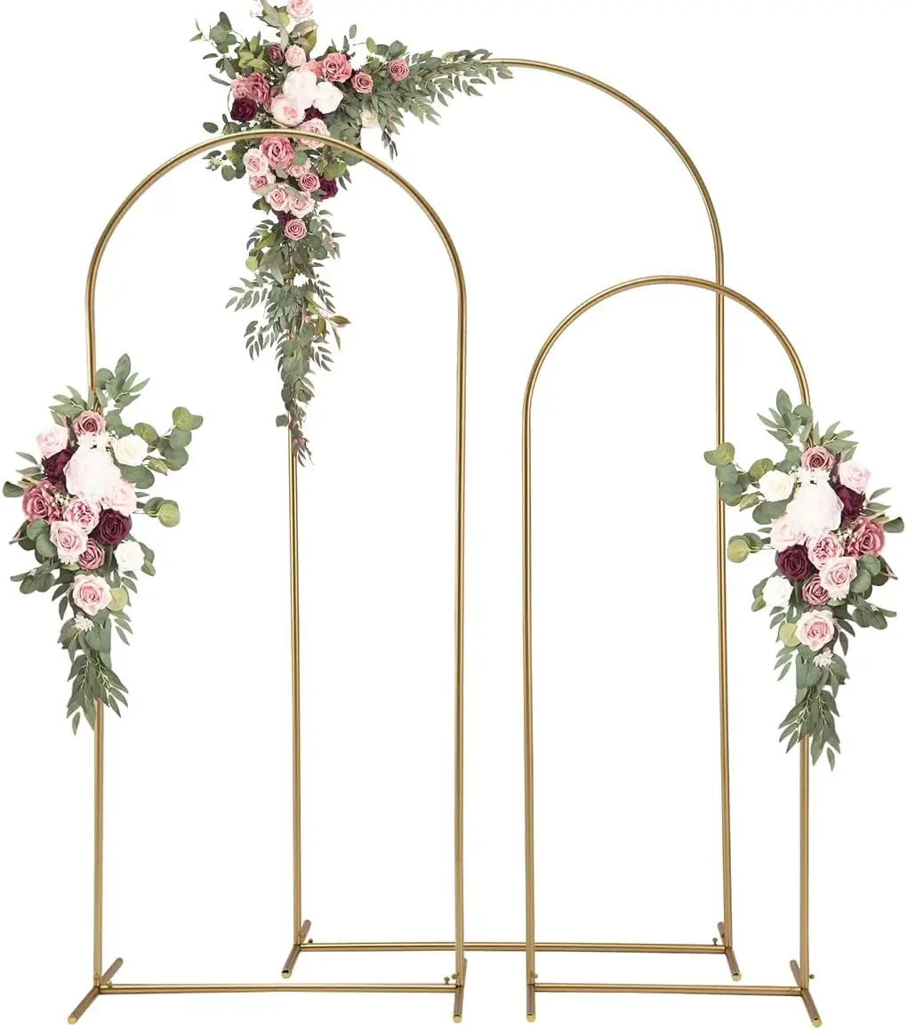 Wedding Arch Backdrop Stand 6.6FT, 5.9FT, 4.9FT Set of 3 Gold Metal Arch for Wedding Ceremony Baby Shower Birthday Party Decor
Wedding Arch Backdrop Stand 6.6FT, 5.9FT, 4.9FT Set of 3 Gold Metal Arch for Wedding Ceremony Baby Shower Birthday Party Decor