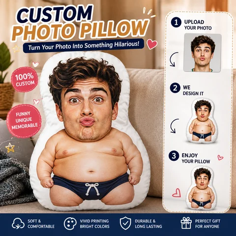 Customized Avatar Photo Pillow for Chubby Babies, Quirky Real-Life Avatar Pillow, Creative Prank Gift, Couple Gift, Creative Anniversary Gift