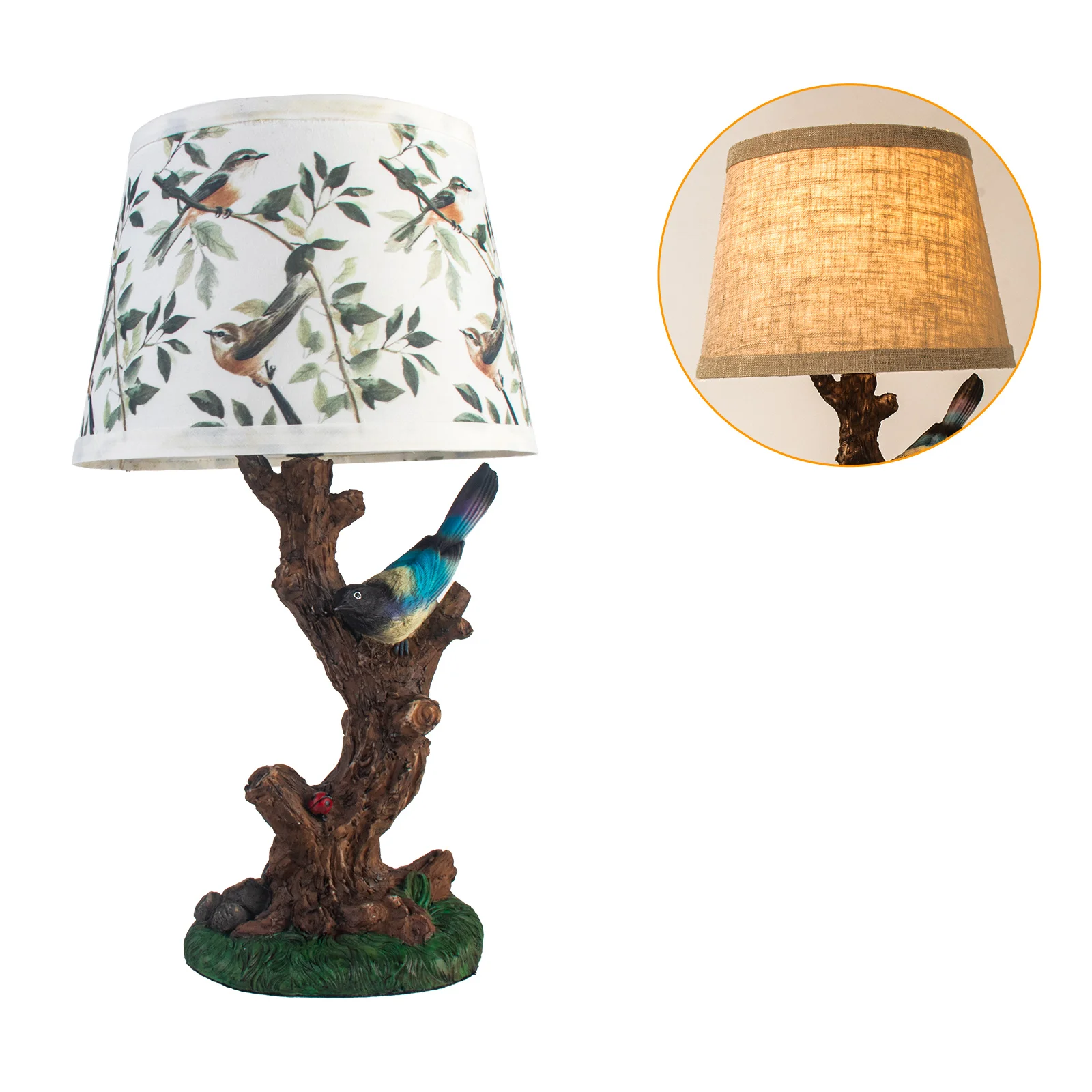 FIRVRE Classy Bird Table Lamp, Bedside Lamps with Fabric Linen Lamp Shade,Resin Nightstand Lamp, Branches Decorative Desk Lamp for Bedroom Living Room, Home Office
FIRVRE Classy Bird Table Lamp, Bedside Lamps with Fabric Linen Lamp Shade,Resin Nightstand Lamp, Branches Decorative Desk Lamp for Bedroom Living Room, Home Office