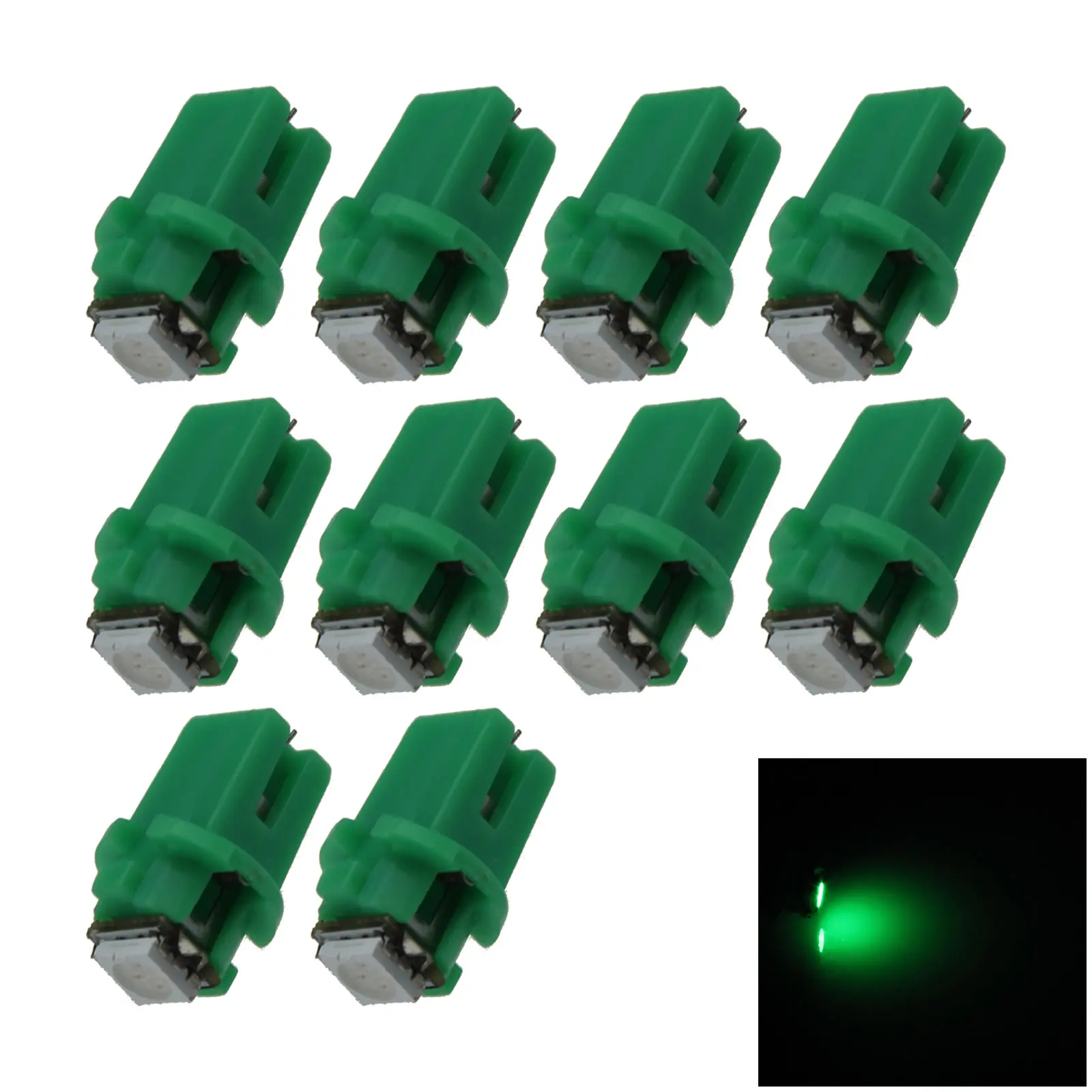 10x Зеленый Авто B8.3D NEO Dash Twist Socket HVAC Lamp Wedge светильник 1 излучатели 5050 SMD светодиодный Bax10s N301-G
10x Зеленый Авто B8.3D NEO Dash Twist Socket HVAC Lamp Wedge светильник 1 излучатели 5050 SMD светодиодный Bax10s N301-G