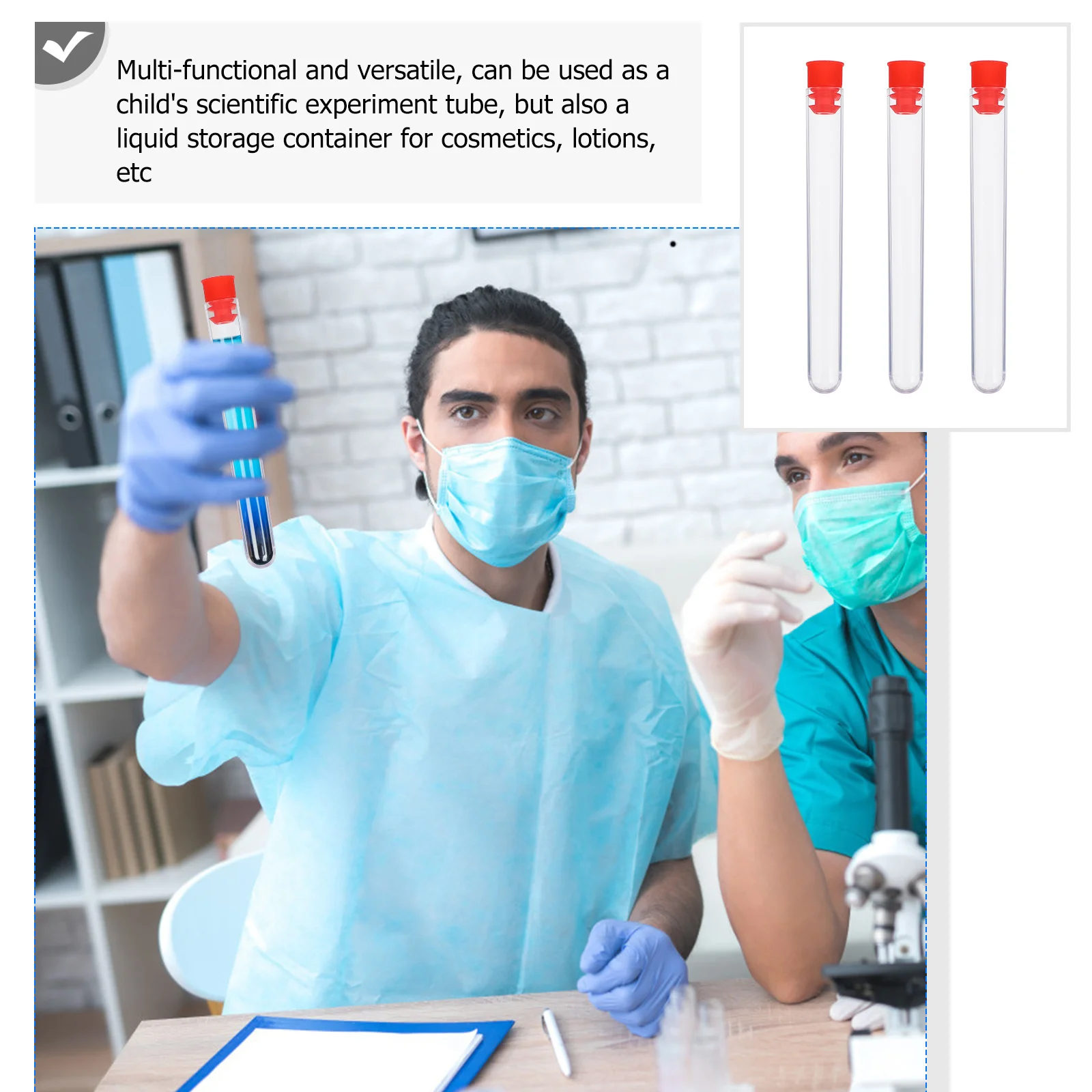 40 Pcs Science Tubes Liquid Container Plastic Storage Containers Red Chemistry Experiment Equipment
40 Pcs Science Tubes Liquid Container Plastic Storage Containers Red Chemistry Experiment Equipment