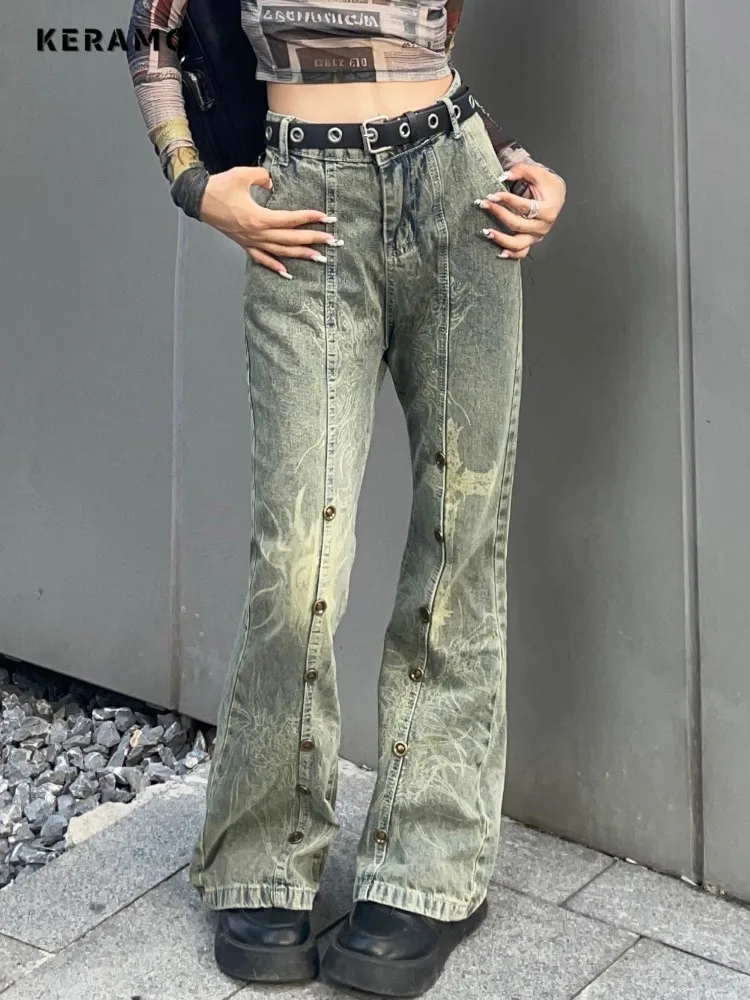 Women's Harajuku Wide Leg High Waist Flared Jeans Female Y2K Print Pants 2024 Spring Vintage Streetwear Style Denim Trouser
Women's Harajuku Wide Leg High Waist Flared Jeans Female Y2K Print Pants 2024 Spring Vintage Streetwear Style Denim Trouser