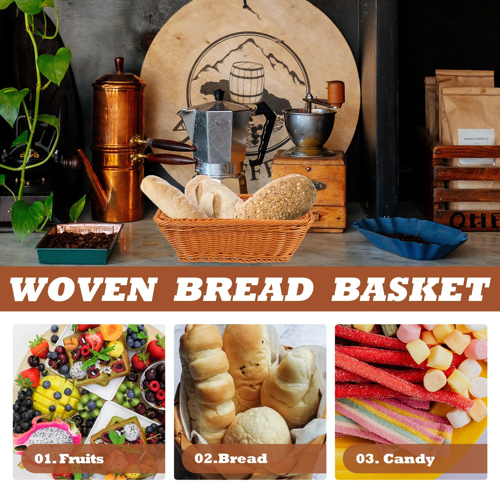 Woven Bread Basket Imitation Rattan Design Fruit Storage Sundries Holder Kitchen Decorative Basket Home Organization
Woven Bread Basket Imitation Rattan Design Fruit Storage Sundries Holder Kitchen Decorative Basket Home Organization