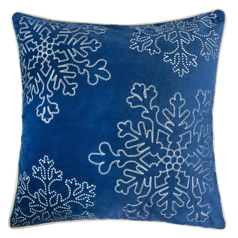 Blue Velvet Holiday Pillow 20x20 with Silver Snowflake Embroidery, Set of 2
Blue Velvet Holiday Pillow 20x20 with Silver Snowflake Embroidery, Set of 2