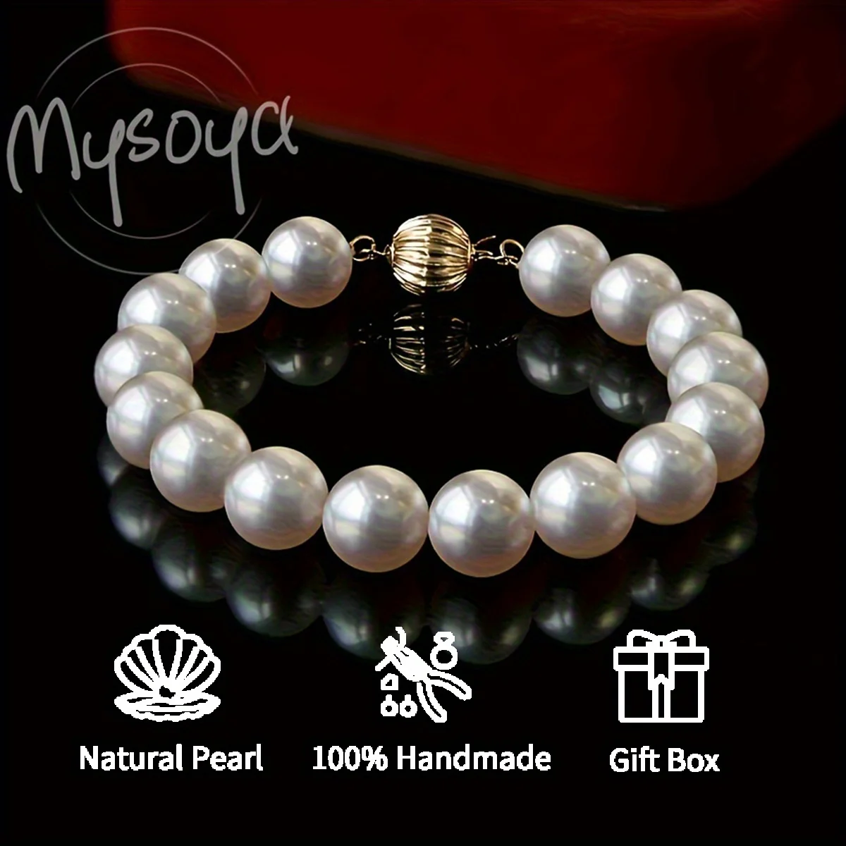 MYSOYA 8-10 мм браслет из пресноводного жемчуга натуральный жемчуг унисекс ювелирные изделия с подарочной коробкой идеальный подарок на день рождения, свадьбу, Рождество
MYSOYA 8-10 мм браслет из пресноводного жемчуга натуральный жемчуг унисекс ювелирные изделия с подарочной коробкой идеальный подарок на день рождения, свадьбу, Рождество