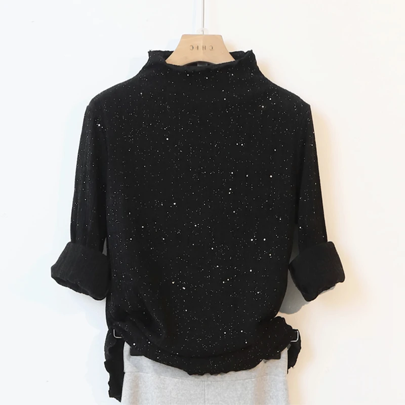 Loose Knitted Base Layer Shirt Women's Half High Collar Spring Autumn Large Size Inner Wear Top Brand Buckle Euro Goods
Loose Knitted Base Layer Shirt Women's Half High Collar Spring Autumn Large Size Inner Wear Top Brand Buckle Euro Goods