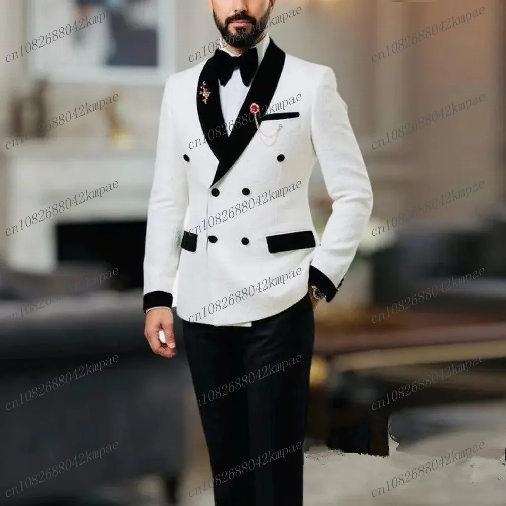 New White And Black Men Suit Formal Occasion Groom Groomsman Wedding Party Prom Male Business Tuxedos 2 Piece Blazer Pants
New White And Black Men Suit Formal Occasion Groom Groomsman Wedding Party Prom Male Business Tuxedos 2 Piece Blazer Pants