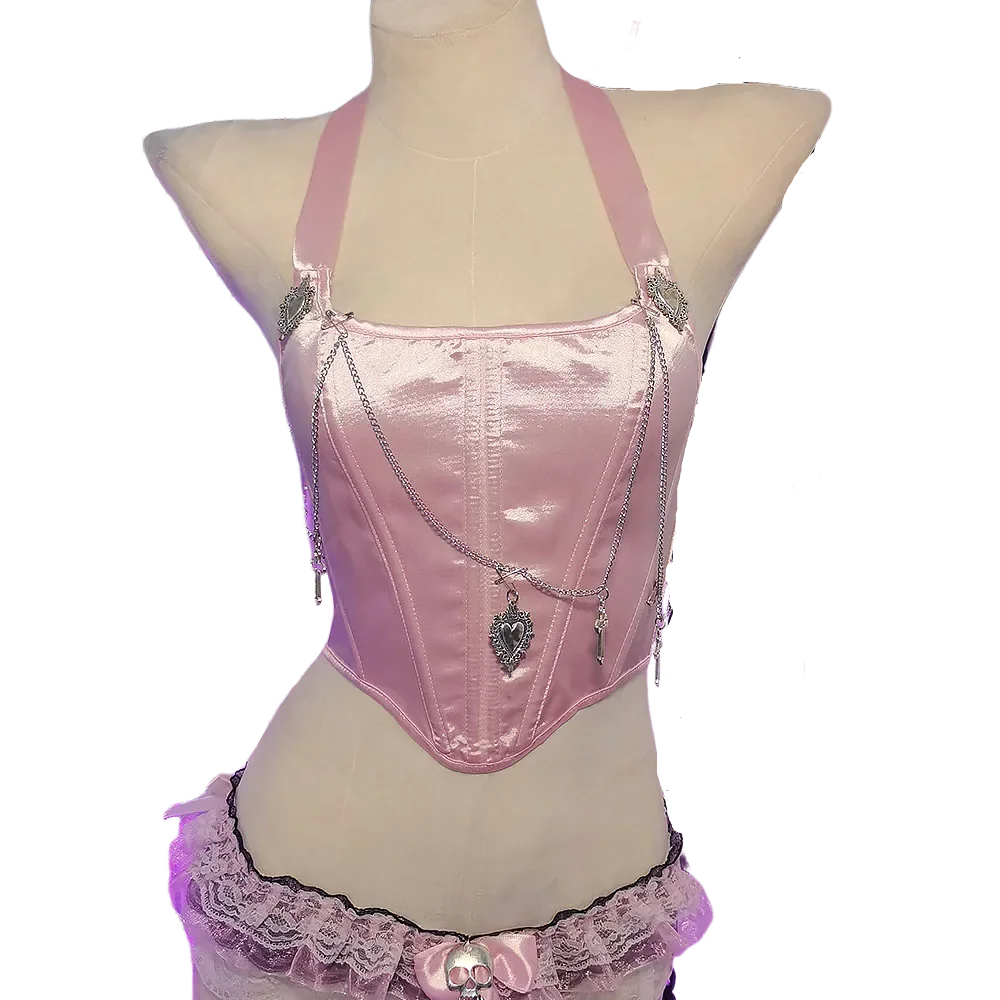 E-Girls Grunge Gothic Street Wear Cross Chain Chain Eco Y2K Halter Camisole TOPS Kawaii Emo Goth Harajuku Punk Rock Cyber
E-Girls Grunge Gothic Street Wear Cross Chain Chain Eco Y2K Halter Camisole TOPS Kawaii Emo Goth Harajuku Punk Rock Cyber