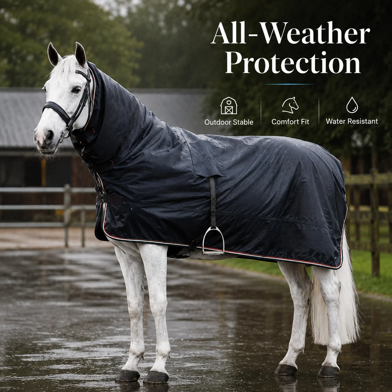 Waterproof Windproof Horse Rain Sheet Outdoor Equestrian Riding Raincoat Stable Turnout Cover
Waterproof Windproof Horse Rain Sheet Outdoor Equestrian Riding Raincoat Stable Turnout Cover